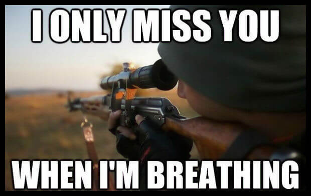 I only miss you when I'm breathing